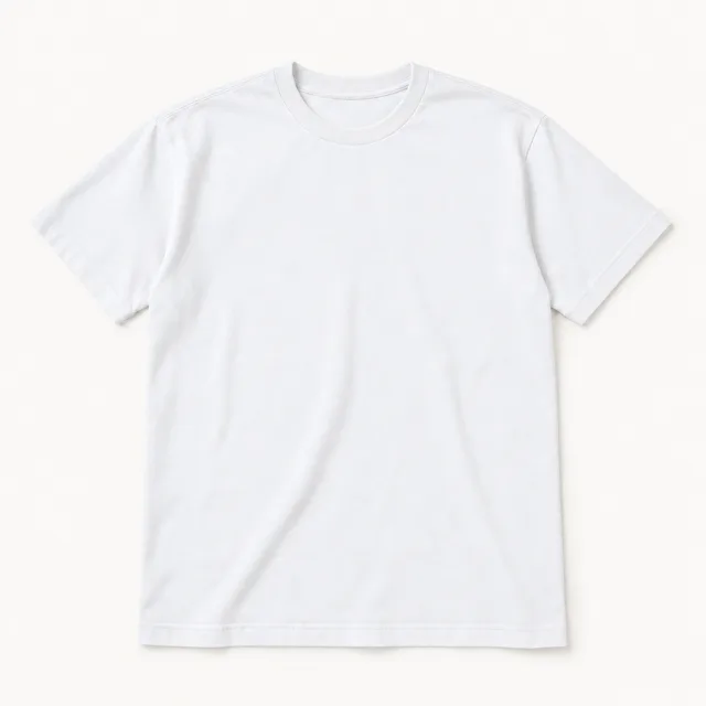 Remera de algodón color blanco, vista de frente